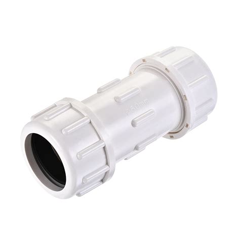 uxcell PVC Compression Plumbing Coupling Straight Pipe Fitting ...