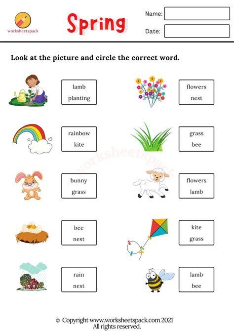 Image result for Spring Sortng Worksheet