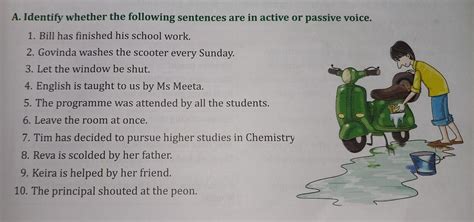 Identify whether the following sentences are in active or passive voice ...