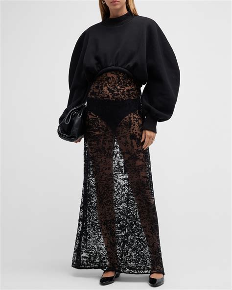 Shoshanna Ashton Short-Sleeve Mixed Media Midi Dress | Neiman Marcus