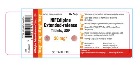 Nifedipine Er 30 Mg Tablet