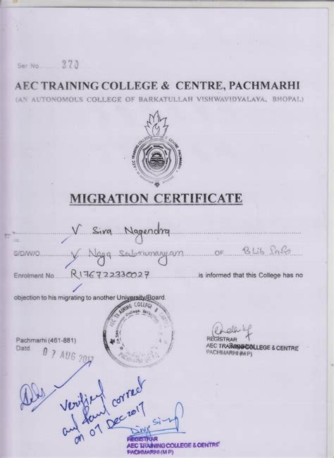 Barkatullah University — forward of provisional and degree certificate ...