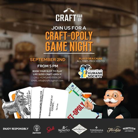 Craft-Opoly! 🎲🐾 , Craft Food & Beverage Co., George Town, 2 September ...