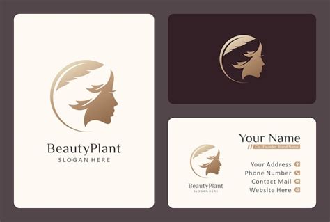 Unique beauty salon logo design with business card template | Premium ...
