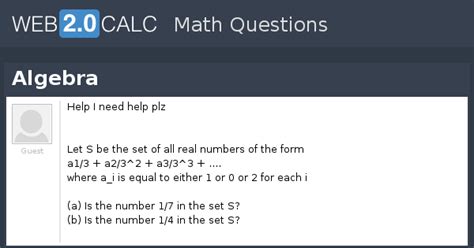 View question - Algebra