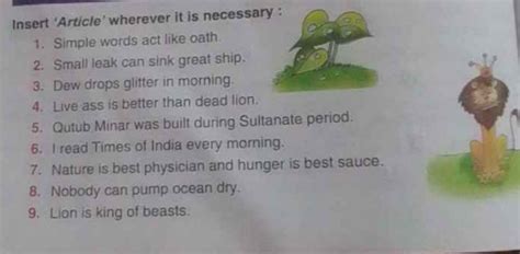 Insert 'Article' wherever it is necessary: Simple words act like oath. S..