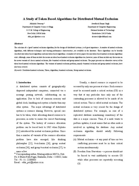 Image result for Token Algorithm and Non Token Algorithm Distributed System