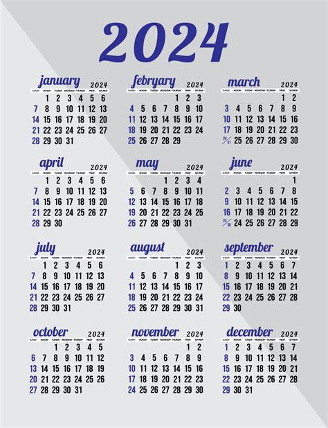 calendario 2024 - todas meses - nacional vacaciones. calendario ...
