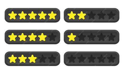 Set of yellow rating stars or customer experience rating icons ...