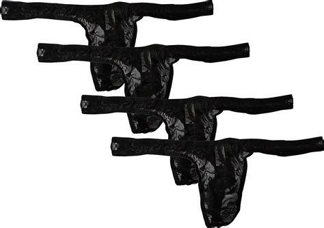 ONEFIT Men's Nylon Briefs G-String Thongs Lace Underwear T-Back Shorts ...