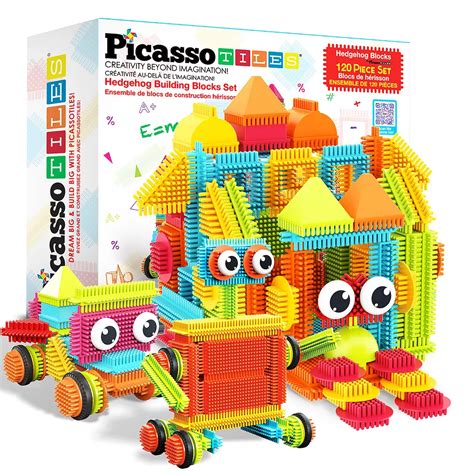 PicassoTiles 120 Piece Hedgehog Building Blocks, Soft Toys for Kids Age ...