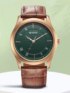 Titan Karishma Gents Festive Titan Karishma Green Dial Brown Leather ...