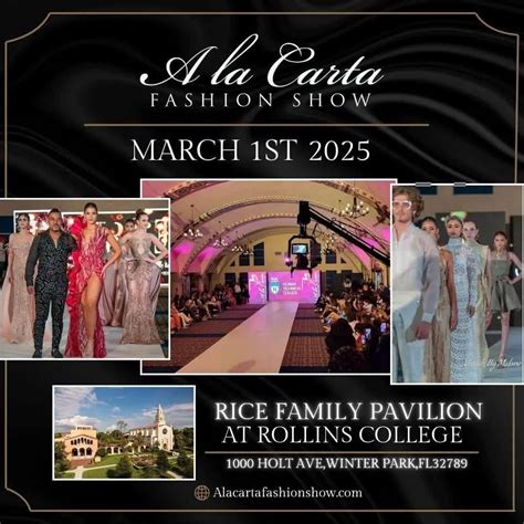 Orlando Fashion Week announces A la Carta Fashion Show March 1, 2025 Rollins College Winter Park ...