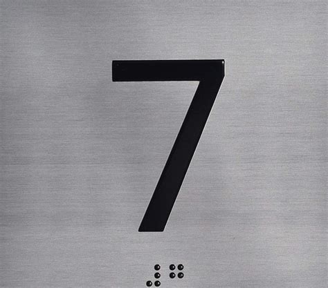 7TH Floor Elevator Jamb Plate Sign with Braille and Raised Number ...