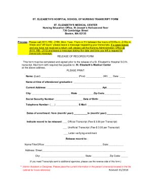 Image result for NursingCAS Transcript Form