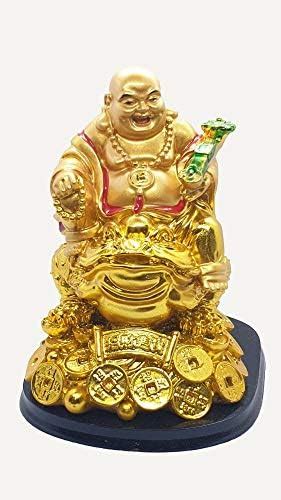Buy RIPE INDIA ® Feng Shui Laughing Buddha with Money Frog On Bed of ...