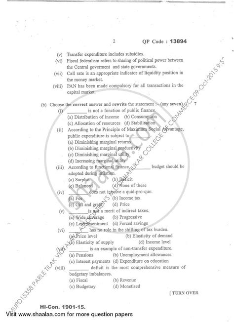 Business Economics 5 2015-2016 B.Com (General) Semester 5 (TYBcom ...
