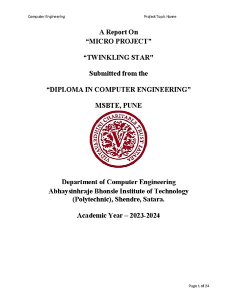 CG Microproject 3RD SEM-1 - A Report On “MICRO PROJECT” “TWINKLING STAR ...