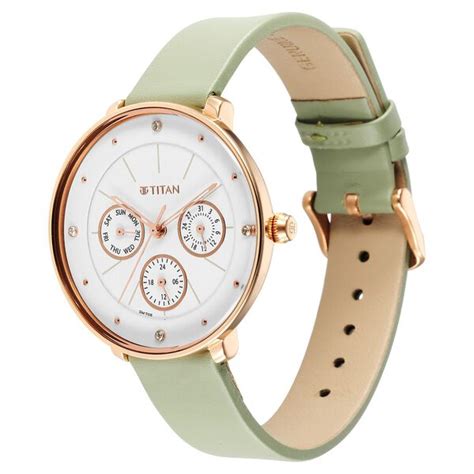 Buy Online Titan Neo Quartz Multifunction White Dial Leather Strap ...