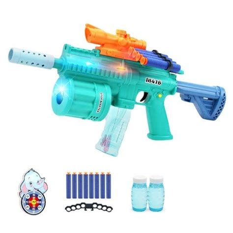 3 in 1 Toy Gun for Soft Bullet with Bubble Maker Gun Toy & Light Music ...