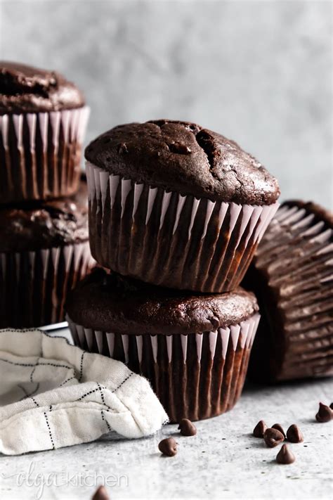 Double Chocolate Banana Muffins Recipe - Olga in the Kitchen