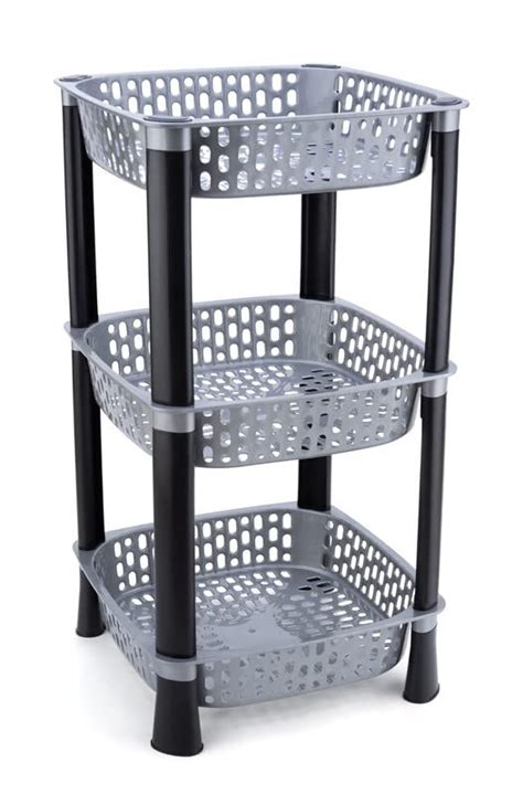 UMAVANSHI Square 3 Layer Multipurpose Shelf Stand Basket Rack for ...
