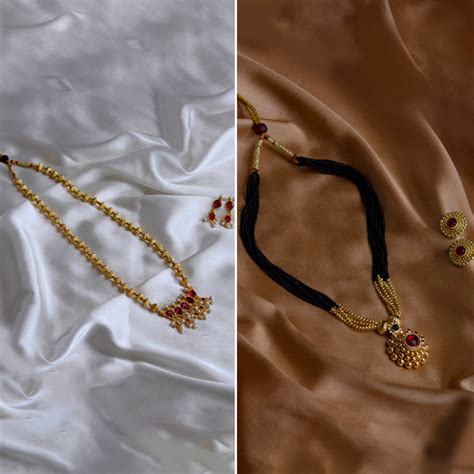 Combo of Javmani With Tanmani Necklace and Regal Black Gold Plated Man ...