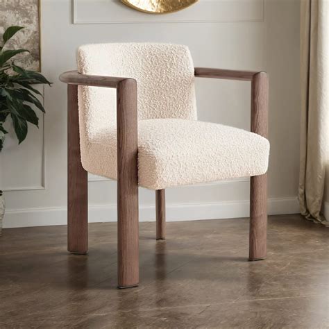 Noir Curved Backrest Boucle Dining Chair – Homes of Rajasthan