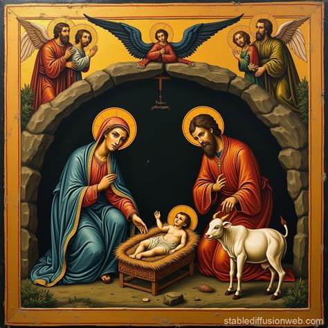 17th Century Icon - Nativity of Christ | Stable Diffusion Online