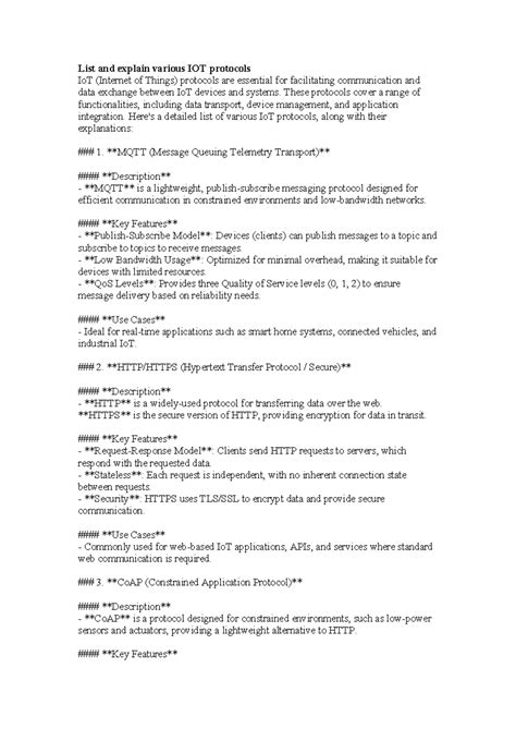 IOT 22 - Bsbsnsksl - List and explain various IOT protocols IoT ...