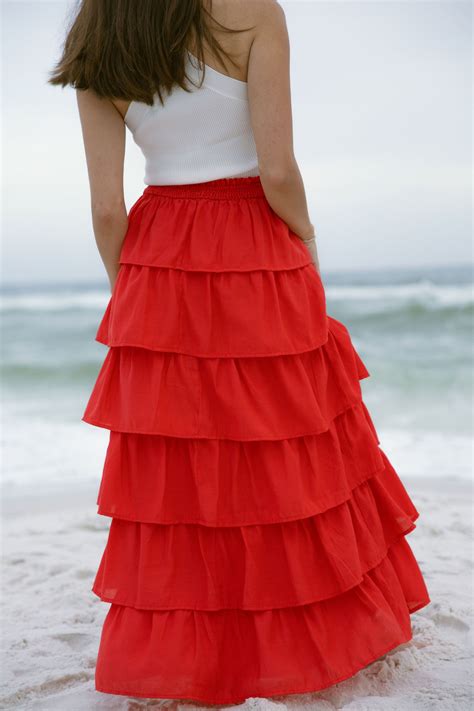 Katrina Tiered Ruffle Maxi Skirt - Lizard Thicket