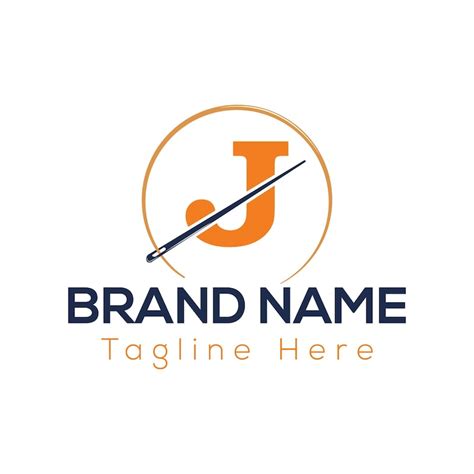 Initial letter j tailor logo needle and thread combination needle logo ...