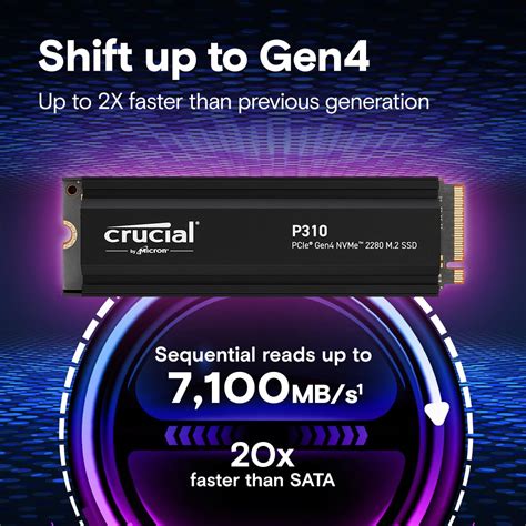 Buy Shop Crucial P310 2TB PCIe Gen4 NVMe 2280 M.2 with heatsink ...
