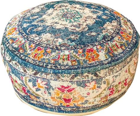 Moroccan Floor Pillow Cover Blue Round Floor Cushion Boho Room Décor ...