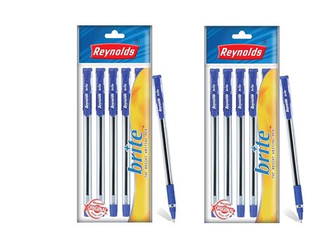 BRITE BP - BLUE (PACK OF 10) I Lightweight Ball Pen With Comfortable ...