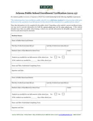 AZ Public School Enrollment Verification 2012-2026 - Fill and Sign ...