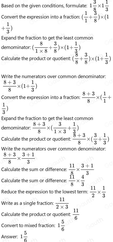 Solved: Find the area of a rectangle that is 1 3/8 m long and 1 1/3 m ...