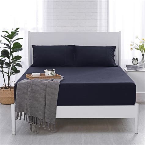 Dreamaker Cotton Jersey Fitted Sheet Navy - Bunnings Australia