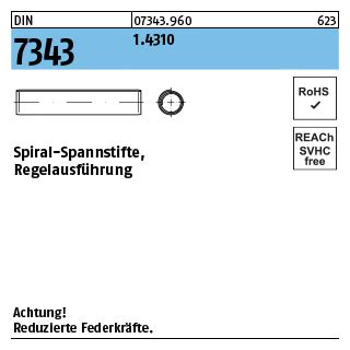 DIN 7343 Spiral-Spannstifte, 1.4310 2 x 5 rostfrei