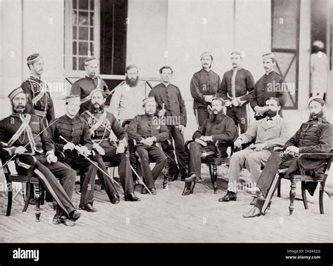 Vintage 19th century photograph - British army in India - officers of ...