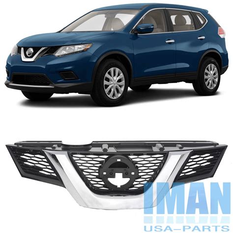 Chrome With Black Front Grille Upper Bumper Grill For Nissan Rogue 2014-2016 | eBay