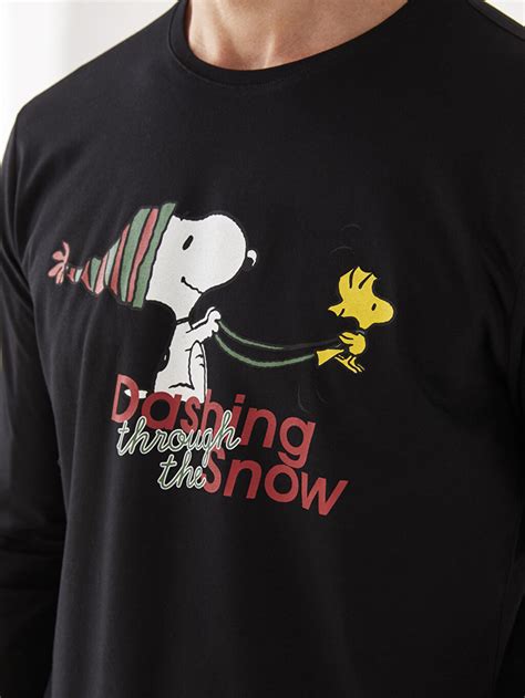 Standard Pattern Snoopy Printed Men's Pajamas Set -W2FU06Z8-LTQ ...