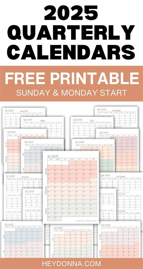 2025 Printable Calendars (56 Free PDF Printables) | Calendar Printables ...