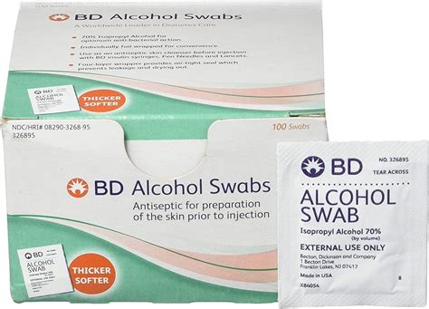BD Alcohol Swabs Regular 100 Count - Becton Dickinson | Fast Shipping ...