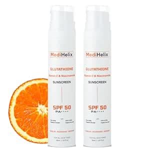 MediHelix Glutathione Mineral Sunscreen SPF 50 PA++++ (100 ml) for Men ...
