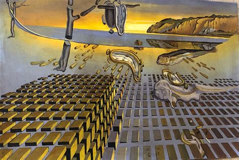 Disintegration of the persistence of memory by salvador dali signed painting oil on canvas with ...