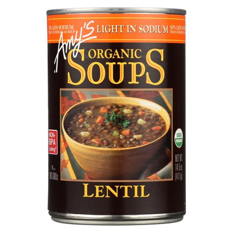 Amy's Organic Low Sodium Lentil Soup 14.5 oz - Walmart.com