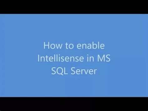 Image result for SQL IntelliSense Not Working