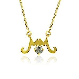 Buy Mahi CZ Mothers Day Special Gold Plated Mom Initial Pendant for ...