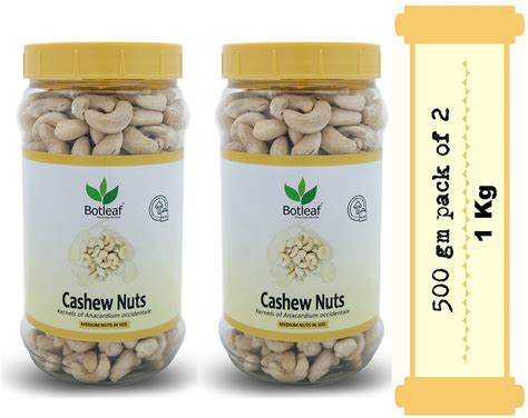 Buy BOTLEAF Cashew Nuts W320 Whole 1 KG Freshly processed Kerala origin ...
